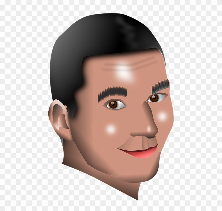Man Negro Face Head Male Friendly Adult Handsome - Handsome Cartoon Image Man Clipart