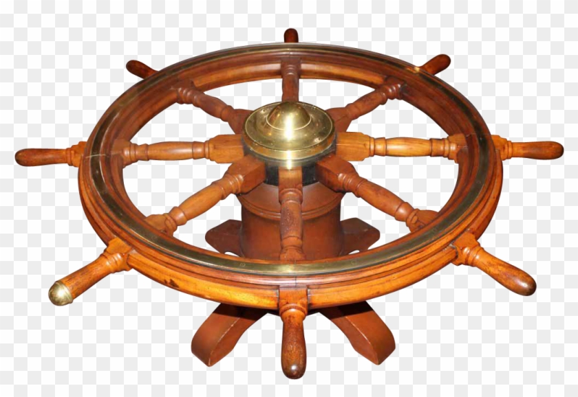 19th C Ship's Wheel Coffee Table @rubylanecom - Circle Clipart #4559523