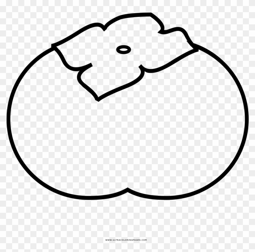 Persimmon Coloring Page - Desenho De Um Caqui Clipart