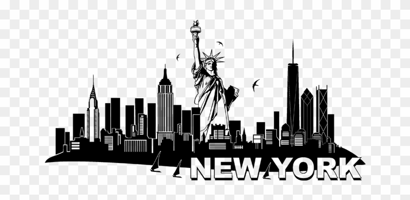 City Clip Art Cliparts Best Images - Wall Stickers New York Skyline - Png Download #4559847