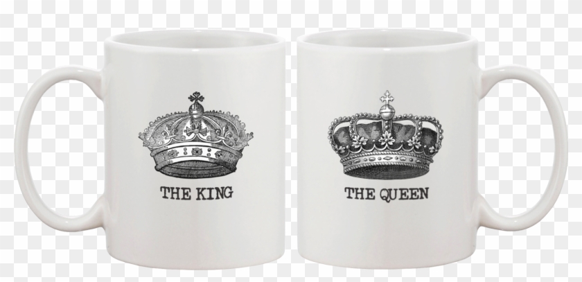 King & Queen Crown Matching Couple Mugs - Mugs For Best Friends Clipart