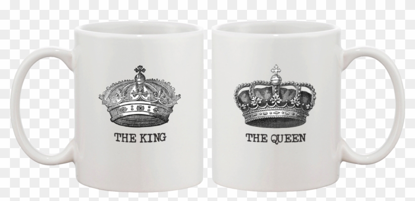 King & Queen Crown Matching Couple Mugs - Mugs For Best Friends Clipart #4560694