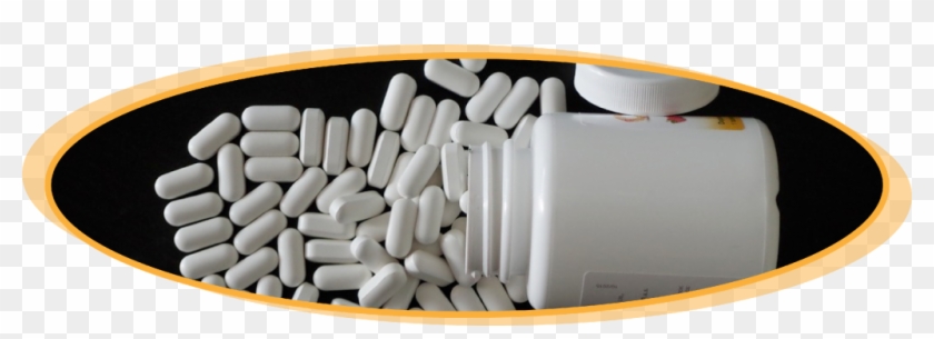 Double Seperator Pills On Table Spilling From Bottle - Bcaa Pills Clipart