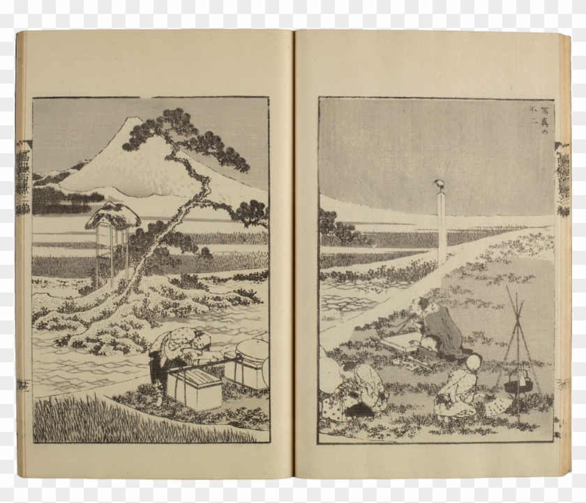 An Album Of Woodcuts “one Hundred Views Of Mount Fuji - Tree Clipart #4562273