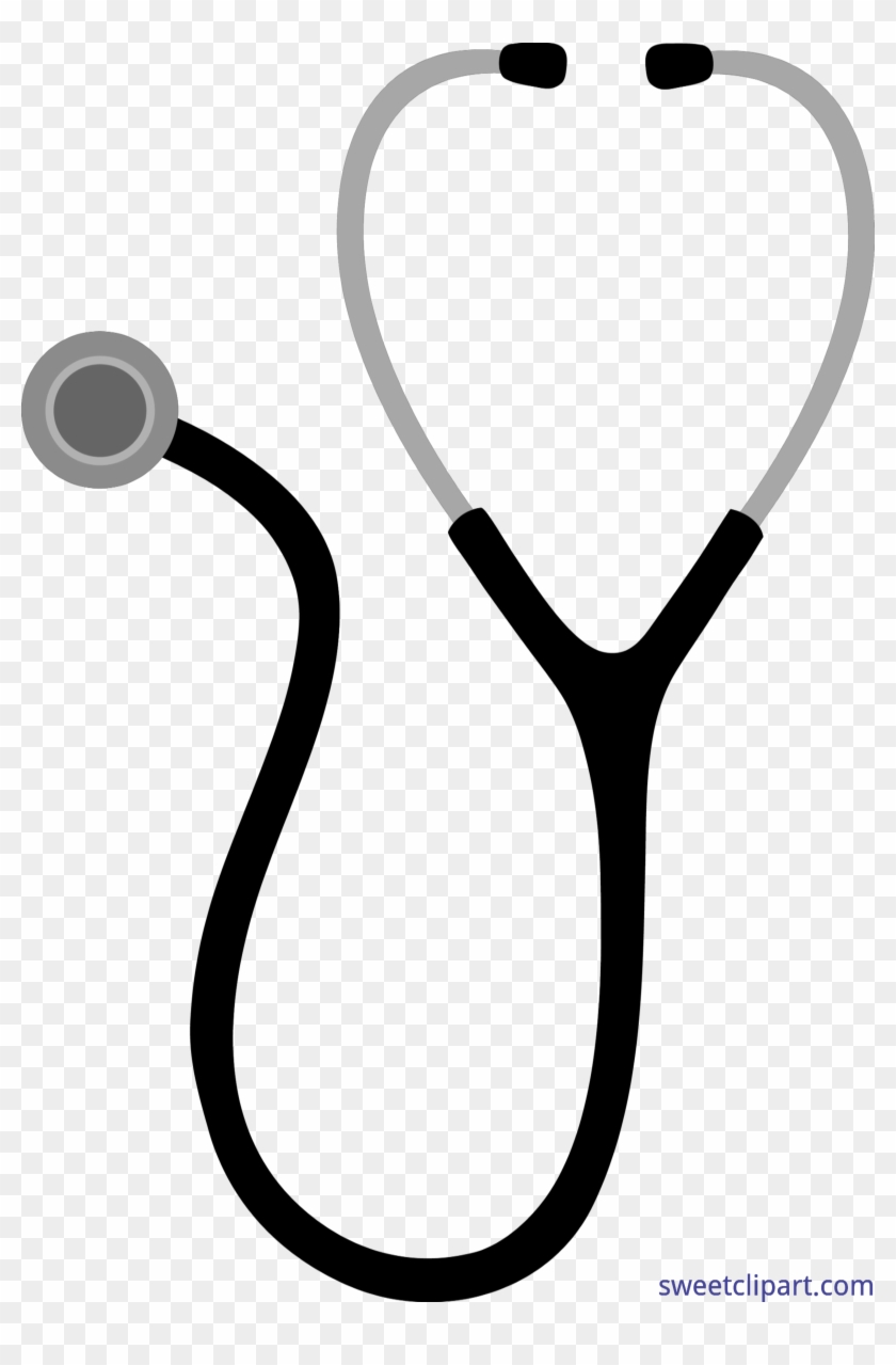 Medical Stethoscope Black Clip Art - Transparent Background Stethoscope Clipart Png