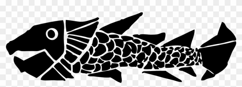 Fish Aquatic Black And White Aquarium Marine Life - พิมพ์ แกะ ไม้ Woodcut ง่ายๆ Clipart #4562431