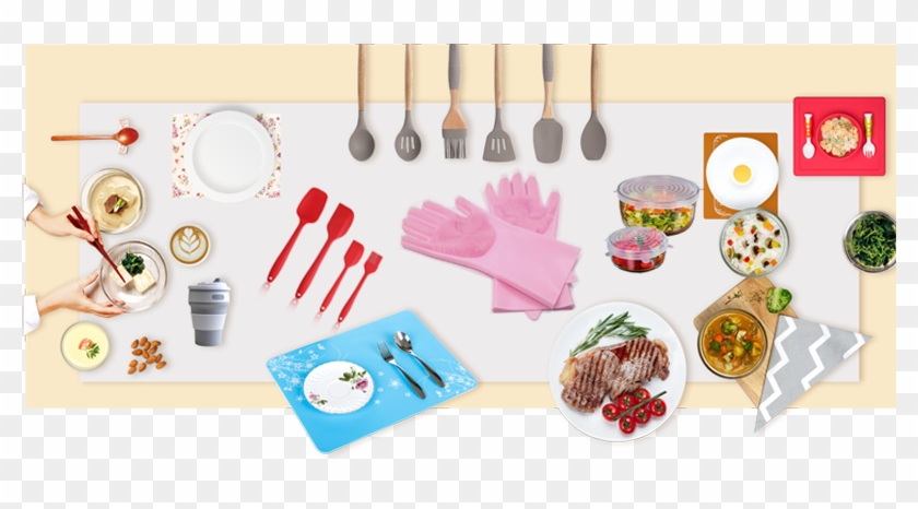 Silicone Kitchen Cooking Utensils - Side Dish Clipart #4563607