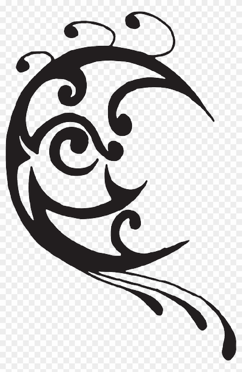 False Craft, Tattoo, Painting Stencils, , Png Download - Tribal Moon Clipart