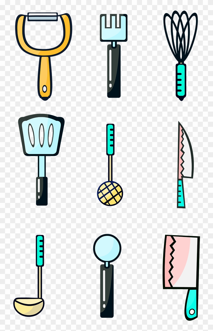 Living Supplies Hand Painted Cartoon Kitchen Utensils - เครื่องครัว การ์ตูน Clipart