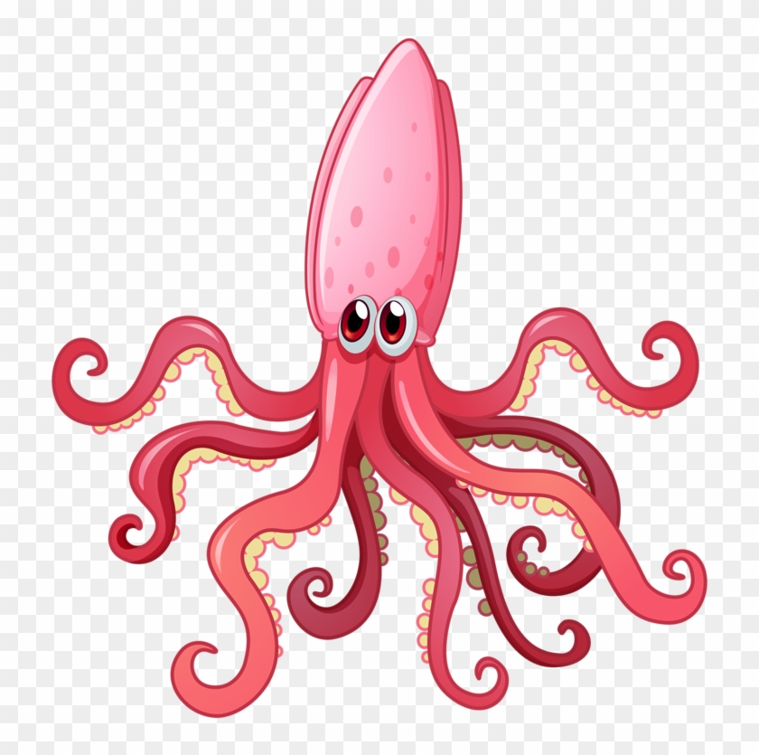 Octopus Clipart Sea Creature - Squid .png Transparent Png #4565195
