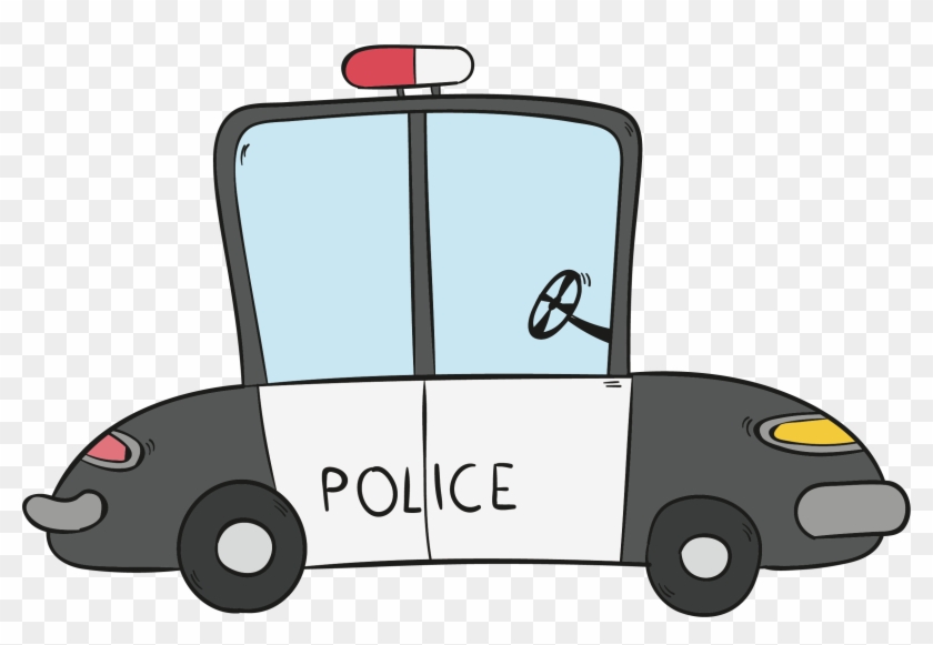 Clipart Library Car Download Hand Painted Police Transprent - 警車 卡通 - Png Download