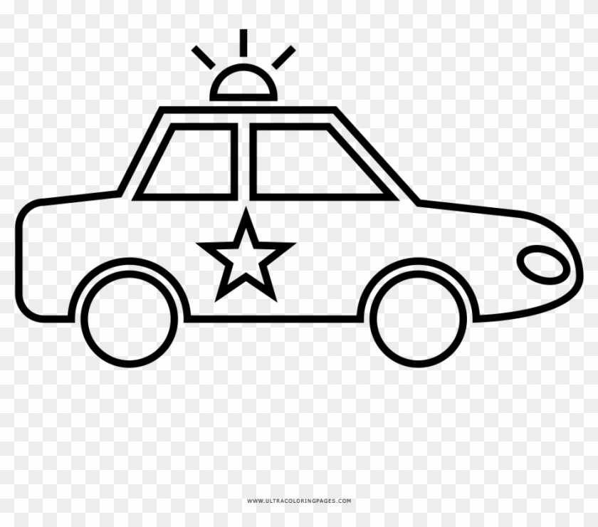 Police Car Coloring Page - Carro De Policia Para Desenhar Clipart