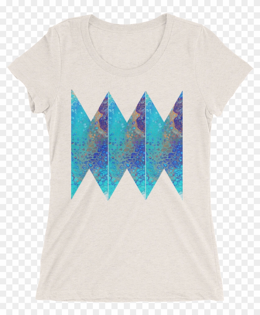 Blue Abstract Design T-shirt For Women 1 - Triangle Clipart #4565910