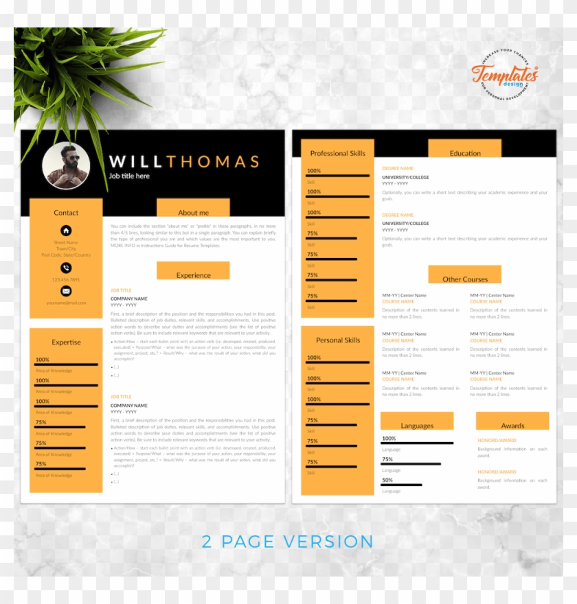 Resume Template For Word And Pages - Template Clipart #4565964