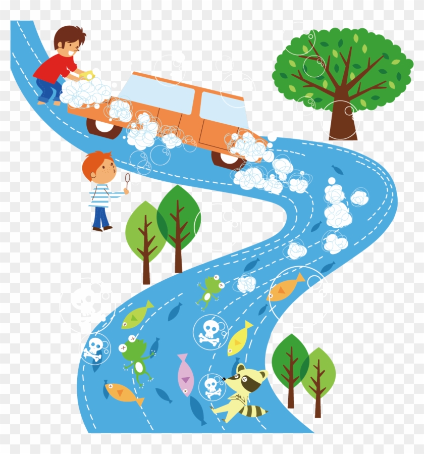Clip Art The Way Children Transprent Png - Cartoon Pictures Of River Pollution Transparent Png