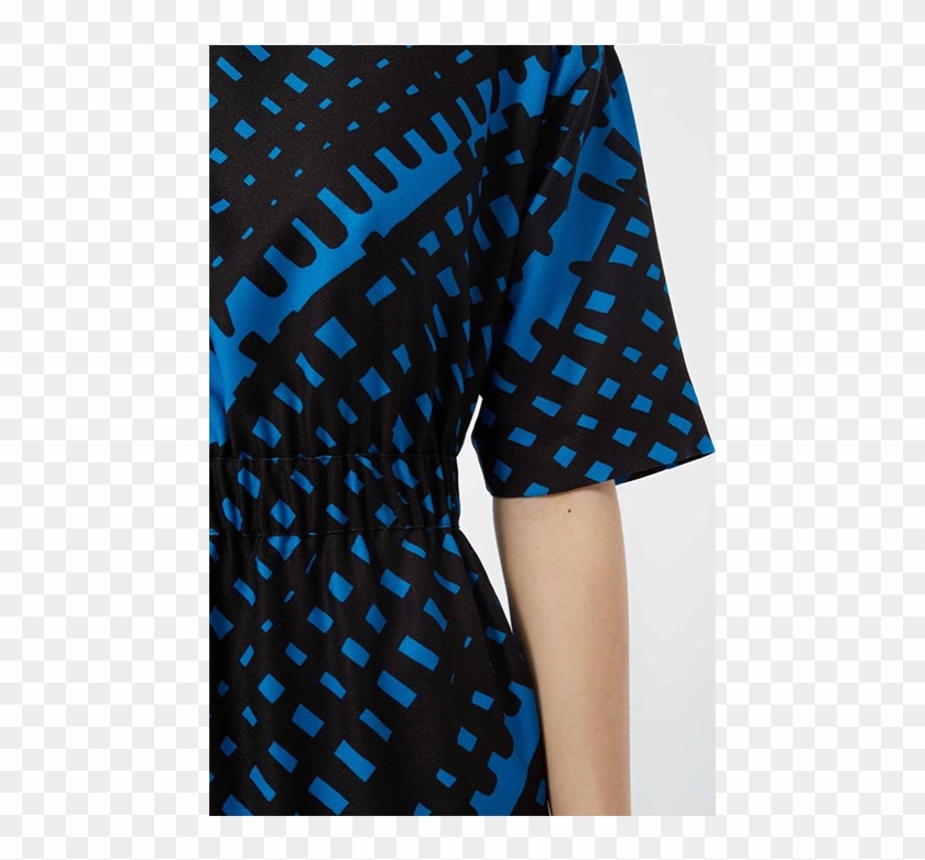 Loreak Abesti Blue Abstract Print Midi Dress - Polka Dot Clipart #4566092