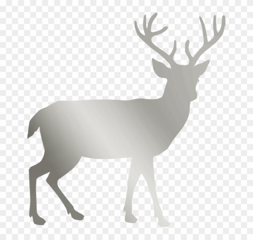 Silver Stag Deer Christmas Animal Card - Black And White Deer Png Clipart #4566367