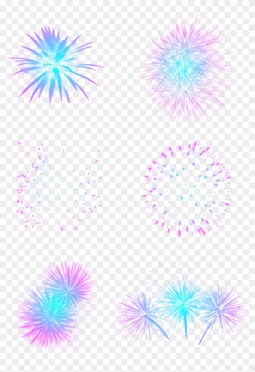 Éléments De Feux D'artifice Festifs Gradient Bleu Violet - Fireworks Clipart