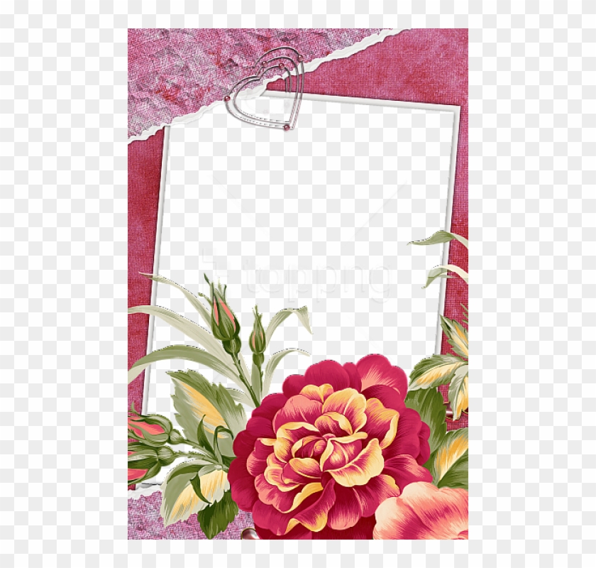 Free Png Large Red Transparent Frame With Beautiful - Beautiful Flowers Photo Frames Clipart #4566621
