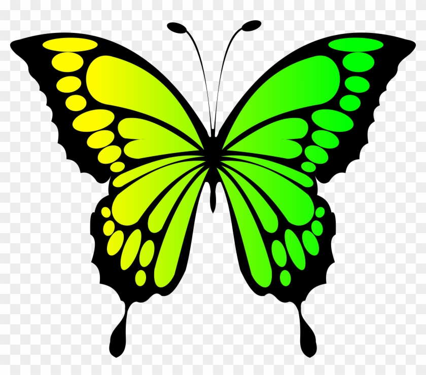 Butterfly Yellow Green Icons Png - Farfalla Blu Clipart