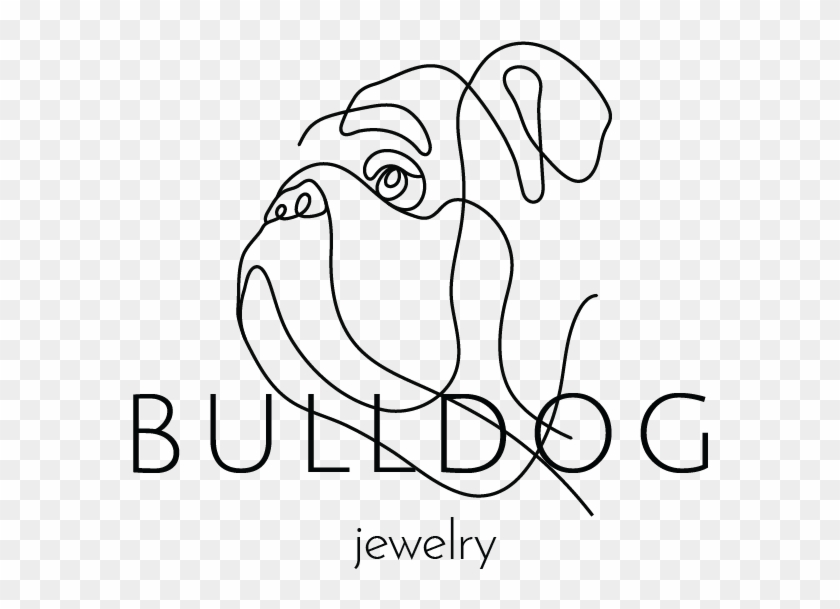 Bulldog Jewelry - Line Art Clipart #4568224