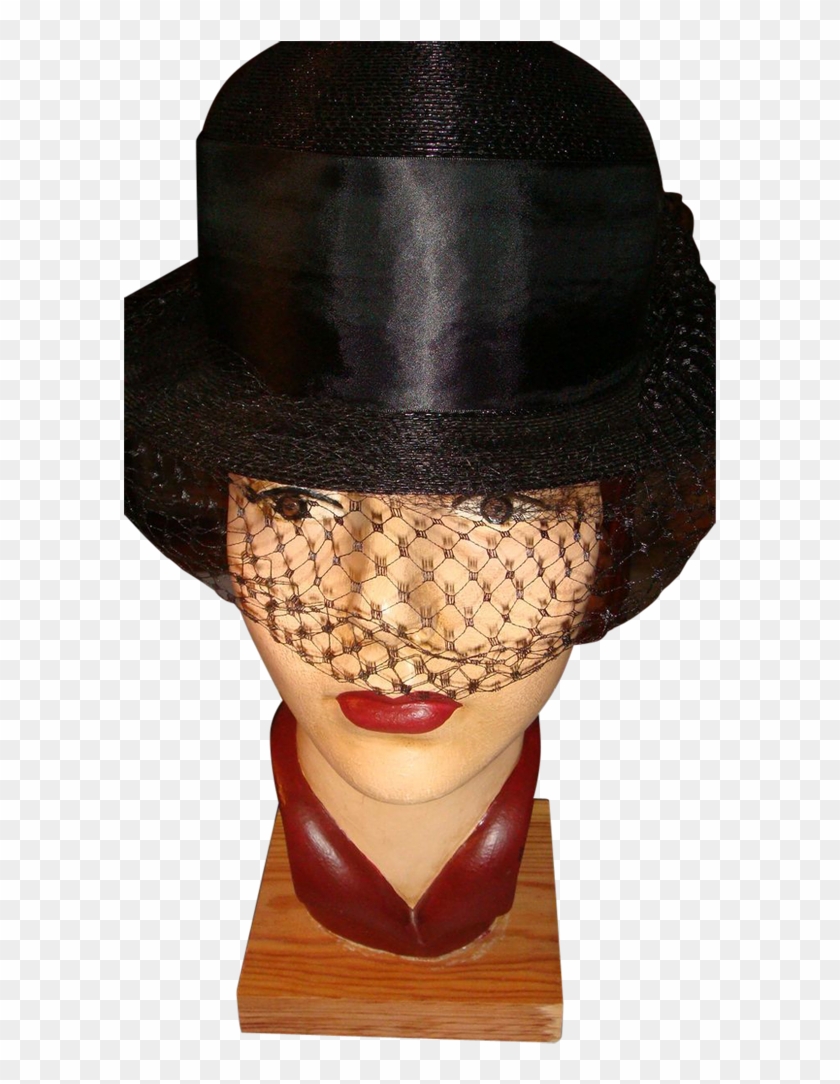 Howard Hodge Original Lady's Black Derby Style Hat - Mannequin Clipart #4568497