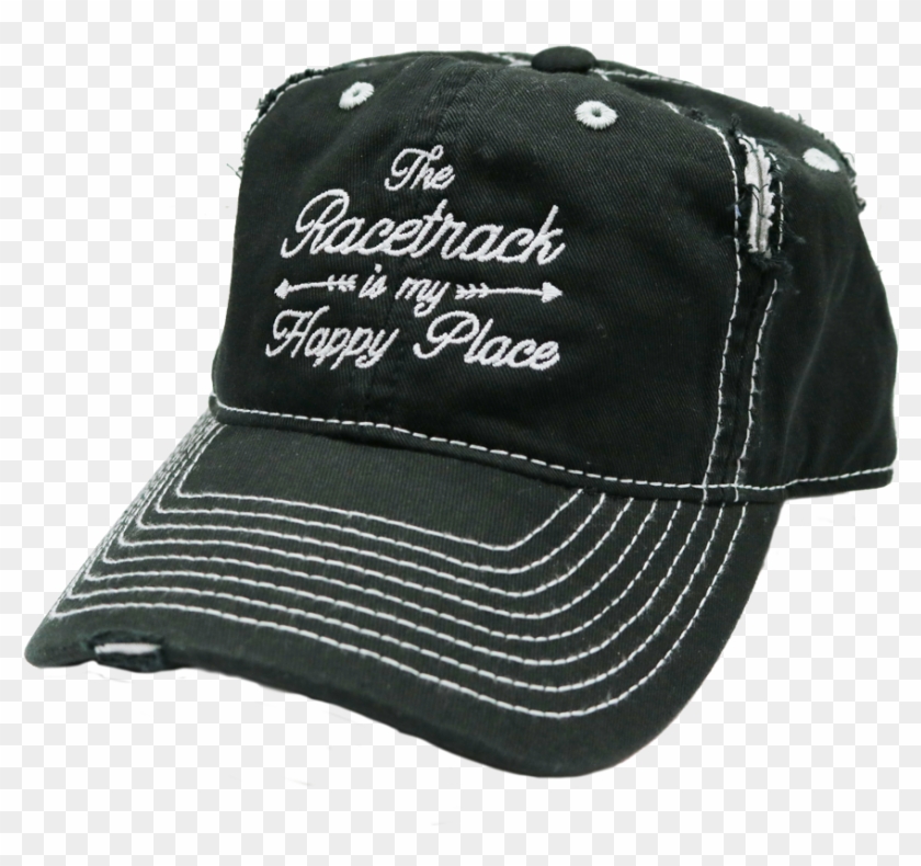 The Racetrack Is My Happy Place™ Embroidered Hat , - Baseball Cap Clipart #4568564