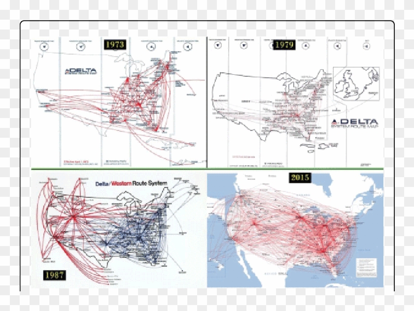 Historic Delta Airlines Route Map - Delta Airline Routes Map Past Clipart