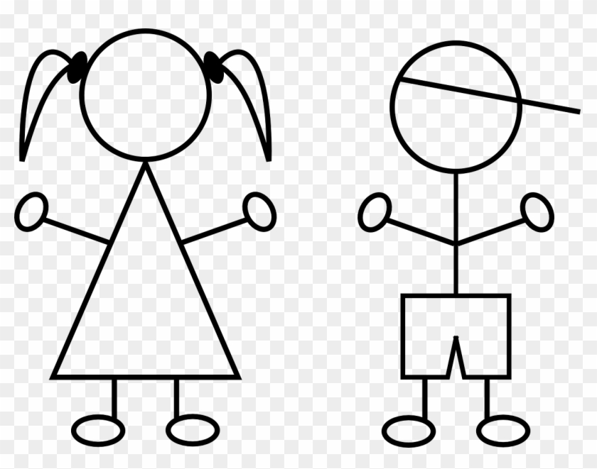 Children Boy Girl Line Drawings Png Image - Kids Clip Art Transparent Png #4572468