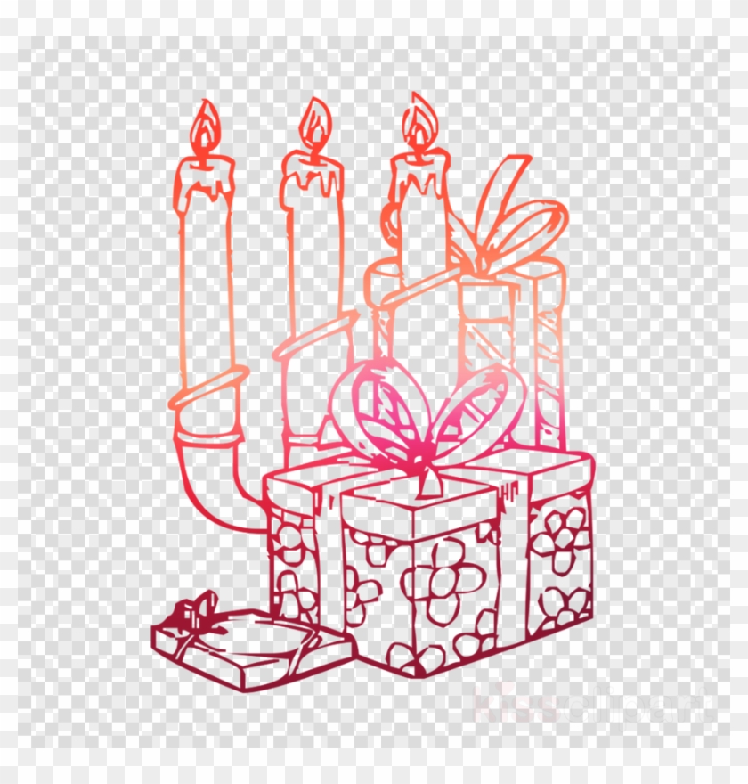 Gift, Drawing, Candle, Transparent Png Image Clipart #4572784