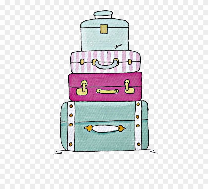 Picture Transparent Library Luggage Drawing - Suitcases Draw Clipart #4573336