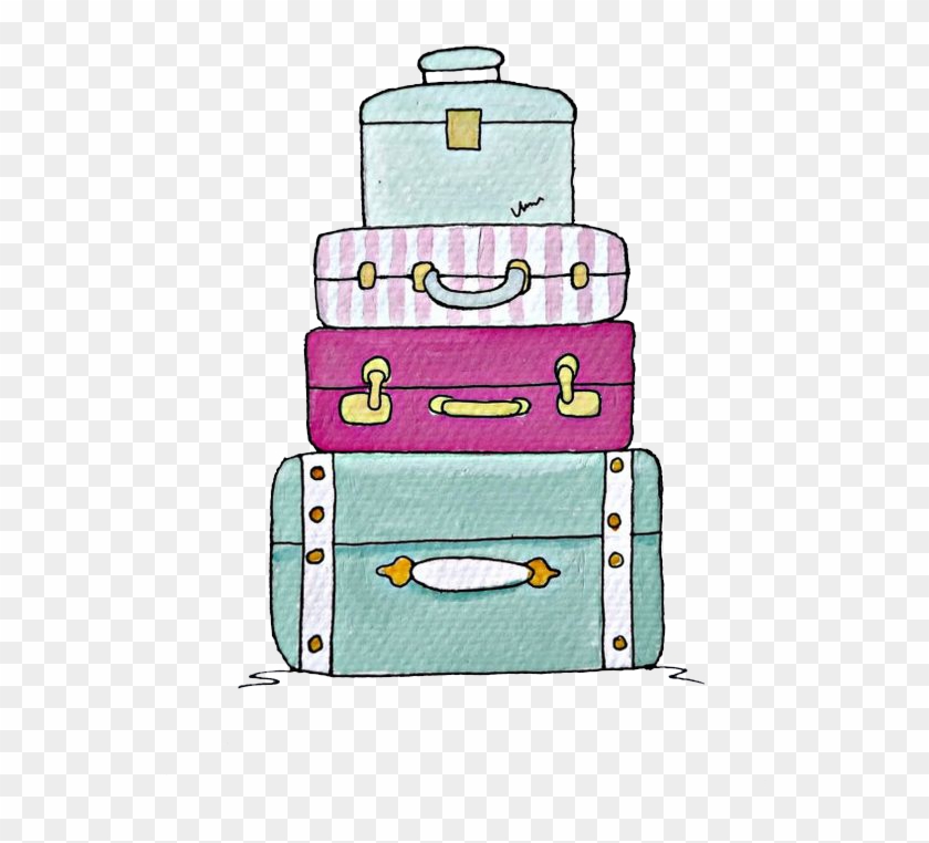 Picture Transparent Library Luggage Drawing - Suitcases Draw Clipart