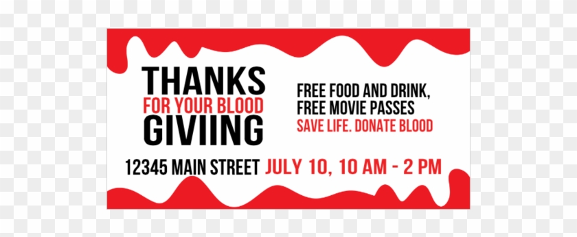 Thanks For Giving Your Blood Vinyl Banner For Blood - Graphic Design Clipart