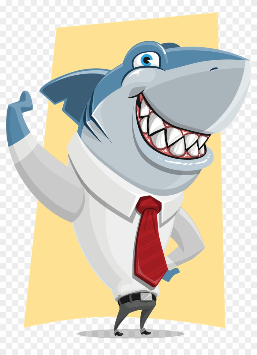 Shark Business Corporate Ocean Png Image - Shark Tank Cartoon Png Clipart #4574408