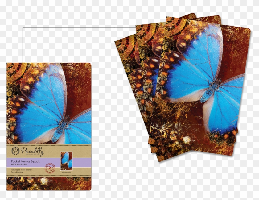 M Pocket Memo Blue Butterfly - Umbrella Clipart