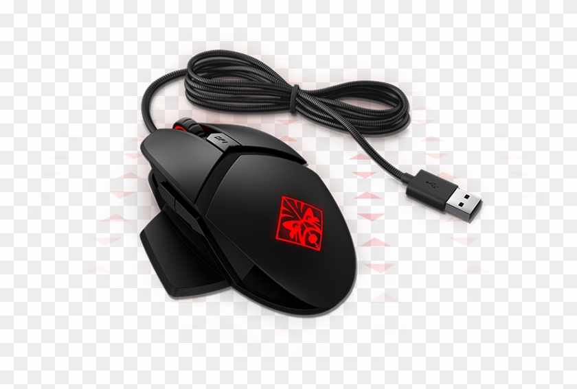Omen Reactor Mouse Top View And Cable - Hp Omen Reactor Mouse Clipart