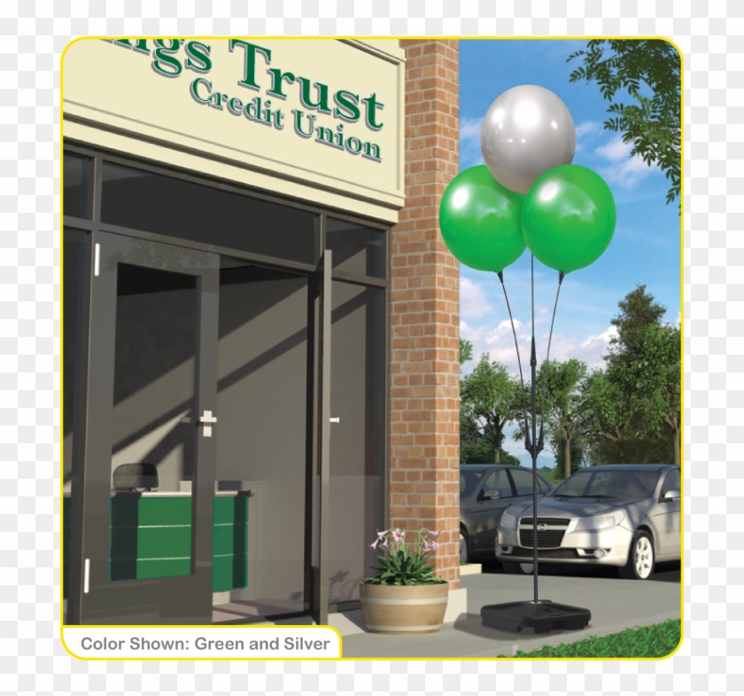 3 Balloon Cluster Weighted Base Pole Kit - Balloon Clipart #4577330