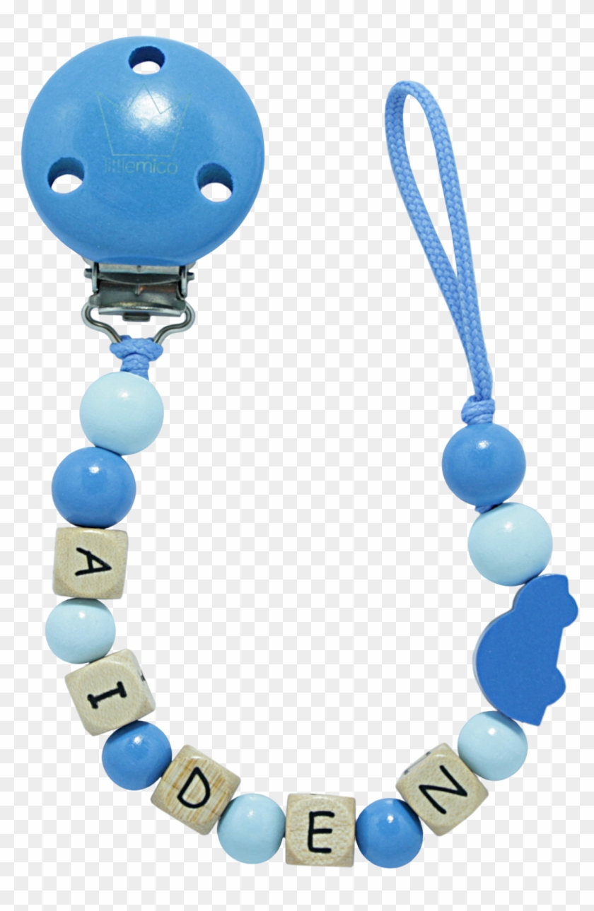 Personalised Pacifier Holder, Blue, By Littlemico™ - Necklace Clipart #4577531