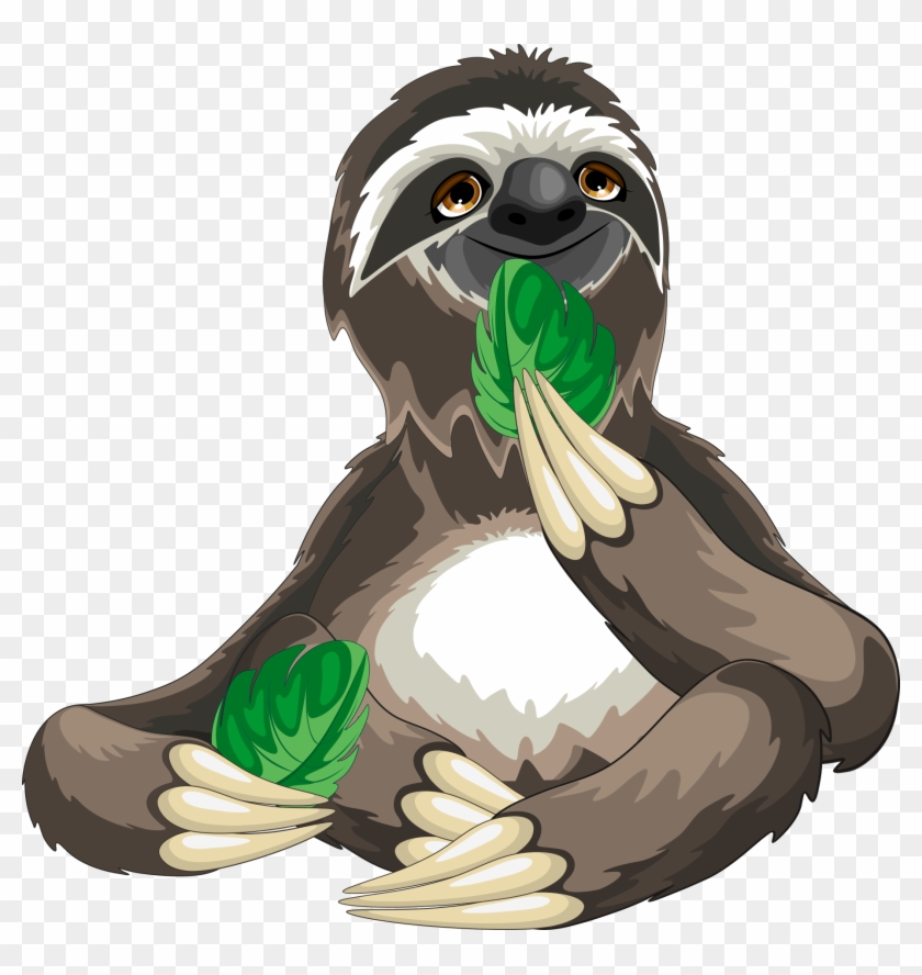 Sloth Cartoon Royalty - Sloth Vector Clipart #4577707