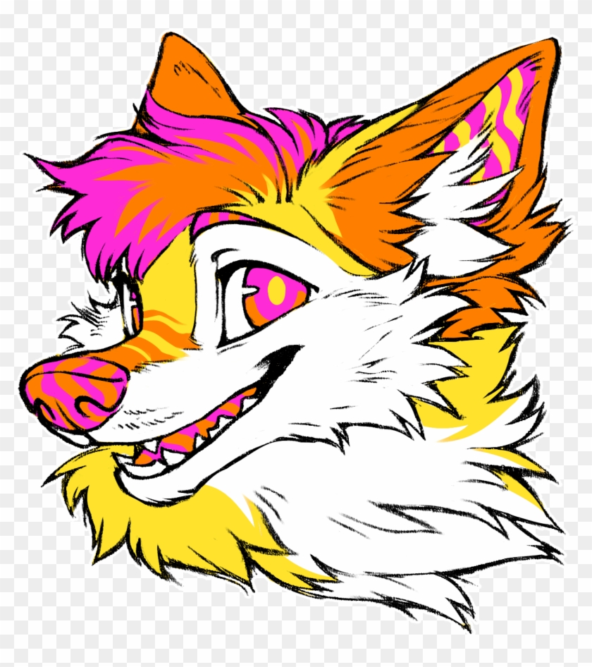 Neon Wolf - Cartoon Clipart #4578123