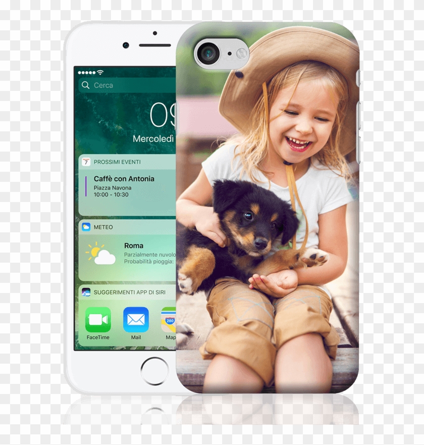 Iphone 7 Case - Little Girl Hugging Puppy Clipart #4578929