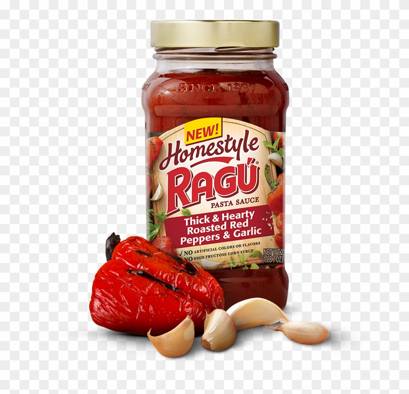 Homestyle Thick & Hearty Roasted Red Peppers & Garlic - Ragu Homestyle Thick And Hearty Traditional Sauce Clipart #4578960