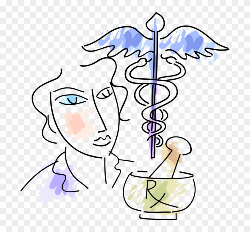 Vector Illustration Of Caduceus Symbol Of Health Care Clipart #4580220