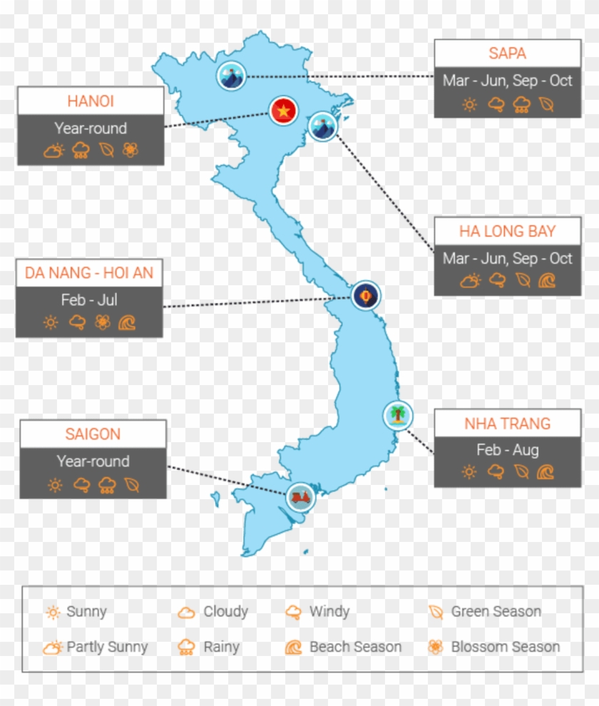 Vietnam Weather & When To Go - Atlas Clipart