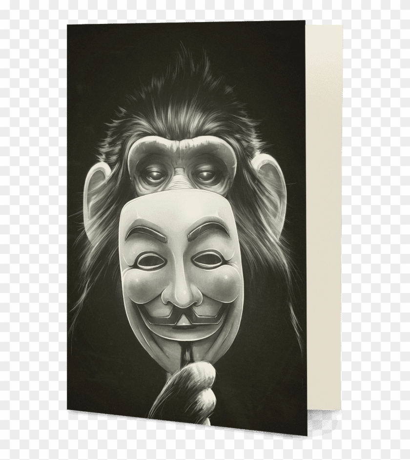 Dailyobjects Anonymous Monkey A5 Greeting Card Buy - Cool Anonymous Clipart #4581769