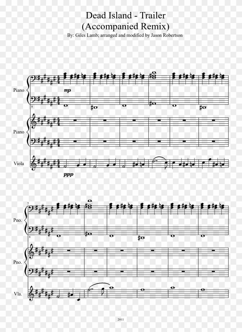 Trailer Sheet Music Composed By By - Sheet Music Clipart