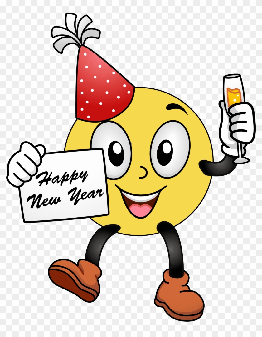 Happy New Year Clipart Disney - Happy New Year 2018 Emoji - Png Download #4582476