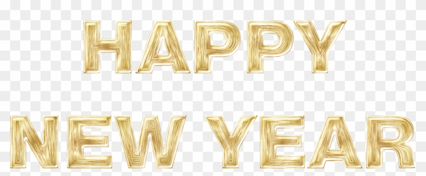 Gold Clipart New Years Eve - Happy New Year Gold Text Png Transparent Png #4582737