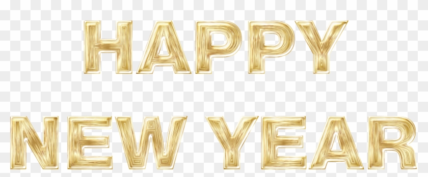 Gold Clipart New Years Eve - Happy New Year Gold Text Png Transparent Png