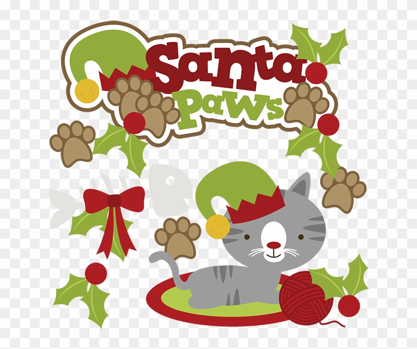 Christmas Clipart Cat - Christmas Cat Clipart Free - Png Download